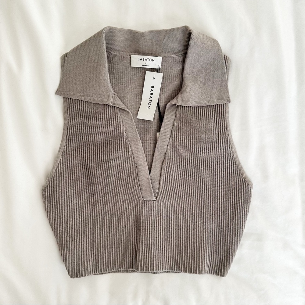 Aritzia Sculpt Knit Polo Top